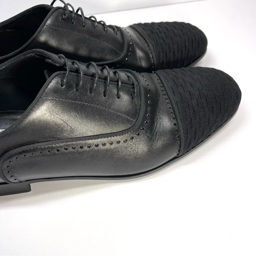 Stuart Weitzman Men's Black Premiere Party Cap-Toe Oxford‎ Loafers Size 10M